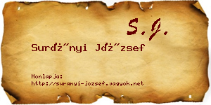 Surányi József névjegykártya